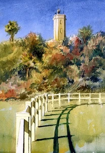 St. Johns Mayport Leuchtturm, FL. Tropenportrait. James Mann Kunst Notizkarten - Bild 1 von 2
