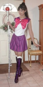 ABITO DA SKATER SAILOR MOON PLUTO VIOLA SM MED COSPLAY Convention Disneybound NUOVO - Foto 1 di 12
