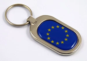 Schlüsselanhänger Europäische Union Europa Flagge Metall verchromt Keychain Keyfob Keyfob - Bild 1 von 2