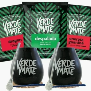 Mate Tee Yerba Set Verde Mate Guarana für Paare 3 x 50g + Mate Becher + Bombilla - Bild 1 von 12