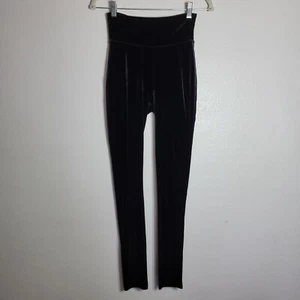 Spanx Assets Red Hot Label Black Velvet Leggings SIze Medium High Rise  - Picture 1 of 4