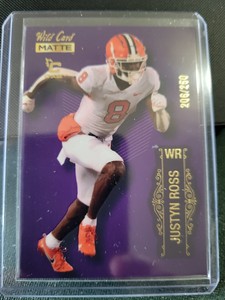 2022 Justyn Ross Wild Card Matte chiefs/ Clemson  Rookie MB-66