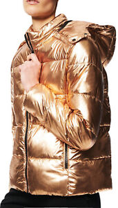 MARC NEW YORK Performance Metallic Copper Puffer Jacket with Hood XL NWT