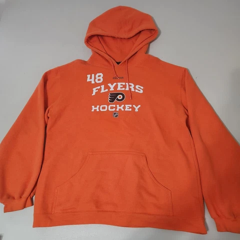 Reebok Philadelphia Flyers Sweatshirt Adult Large Orange Black 48 Danny Briere Cover