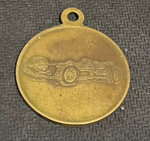 Vintage, INDIANAPOLIS MOTOR SPEEDWAY / INDY 500, Brass Key Fob (1-1/4 Inch Dia.) Cover
