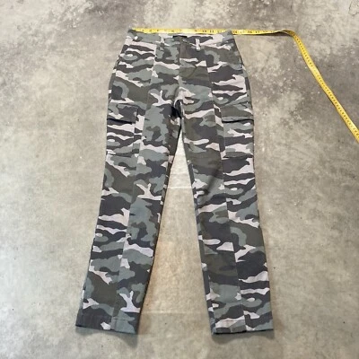 Pantalones J Crew Mujer 26 Verde Camaflouge Vintage Recto Carga Mezcla Algodón Foto 1 de 4