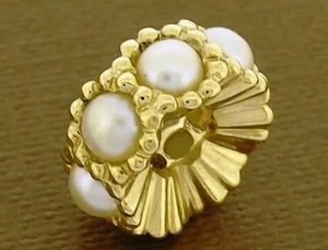 Bd064- Large Genuine 9K 9ct Solid Gold NATURAL Pearl Bead for European Bracelet - Picture 1 of 3