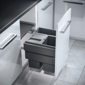 Dark Grey Pull Out Waste Bin, Door Front Mounting, 1x 18 & 2x 13, 2x 28 & 2x 13L - Picture 1 of 7