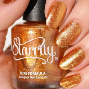Starrily 3.14K Gold - Coppery Gold Golden Micro Flakie Metallic Foil Nail Polish - Picture 1 of 6