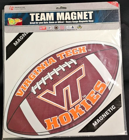 Officially Licensed Virginia Tech Hokies 14"x8" Oval Team Logo Car MAGNET NIP Cover