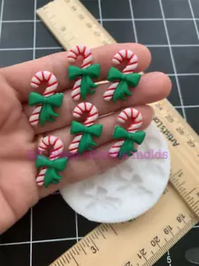 Candy cane Silicone Mold for Christmas-Fondant-Resin-polymer Clay-handcrafts - Picture 1 of 7
