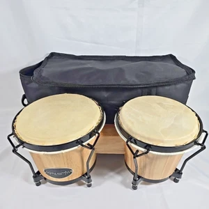 World Rhythm 6" und 7" Anfänger Bongos Schlagzeug Naturköpfe und Massivholz Klammer - Bild 1 von 9