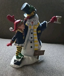 Figura de elfo muñeco de nieve Danbury Mint MICHIGAN WOLVERINES abanico en construcción - Imagen 1 de 5