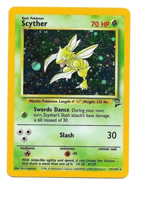 Scyther 17/130 Pokemon Base Set 2 Holo Rare Pokemon TCG - 219 - Image 1 of 2