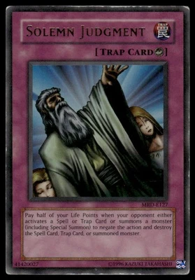 YuGiOh Solemn Judgment #MRD-EN127 Ultra Rare PLAYED - Exact Card Shown - Image 1 of 2