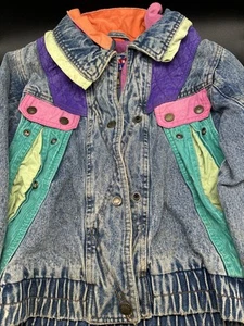 Vintage Girls Denim Jacket Size 6X Acid Wash 1980’s Punk Faded Glory Distressed - Picture 1 of 24