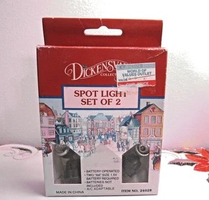 Lemax Dickensvale Collectibles SPOT LIGHTS Set /2  Christmas Village 1992 w/BOX - Picture 1 of 6
