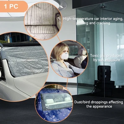 Foldable Car Windshield Front Window Sun Shade Cover Visor UV Block Protector US — 第 1/4 张图片