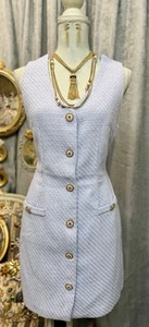NWT Blue Tweed Dress/Vest Size M/L - Picture 1 of 5