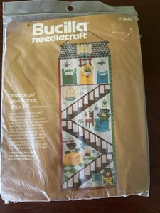 1970s Vintage Bucilla Needlecraft Kit Three Bears Growth Chart 3489 - Picture 1 of 4