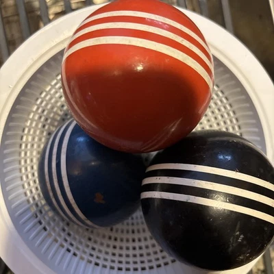 Red Black Blue 3-Stripe  3” CROQUET BALL Replacement - Image 1 of 4