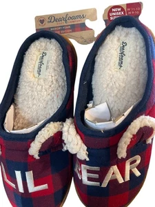 Zapatillas de espuma viscoelástica Dearfoams (talla unisex W 11-12, M 9-10) "Lil Bear" NUEVAS - Imagen 1 de 5