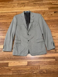 Stafford Herren Blazer Anzug Sakko Größe 40 L Grau Gold 2 Knopf Sport Mantel - Bild 1 von 7