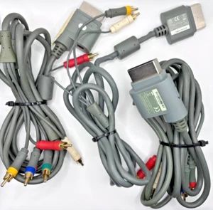 Lote de 3 cables AV RCA compuestos originales OEM Microsoft Xbox 360 - Imagen 1 de 1