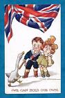WWI ERA PATRIOTIC PC WE CAN HOLD OUR OWN by FRED SPURGIN CHILDREN & GOOSE