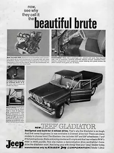 1965 Jeep Gladiator Pickup Truck Original Print Ad - Picture 1 of 1
