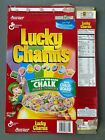 General Mills Lucky Charms cereal box w/ chalkboard on back from 1996