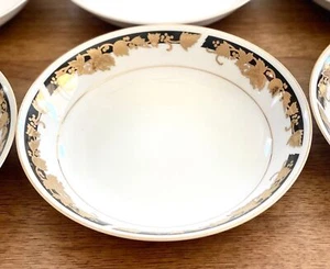 Juego de 12 cuencos de porcelana fina Yasamen con detalles negros y dorados de cocina - Imagen 1 de 6