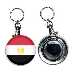 Egypt Flag Bottle Opener Round Key Ring (55mm) - Picture 1 of 2