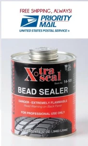 X-TRA SEAL Tire Bead Sealer Black with Brush 1 Quart Free Priority Ship USA - Picture 1 of 1