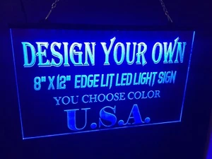 Personalisiertes verspiegeltes LED Neonlicht Schild vollständig maßgeschneidert für Bus Spielzimmer Garage - Bild 1 von 12