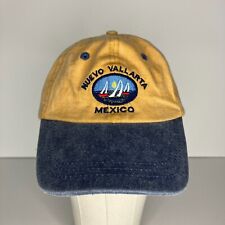 Nuevo Vallarta Mexico Mustard Yellow Blue Adjustable Hat