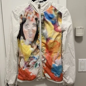 GSUS INDUSTRIES gefütterter Windbreaker Full Zip Hoodie Aquarell bunt Blur S - Bild 1 von 12