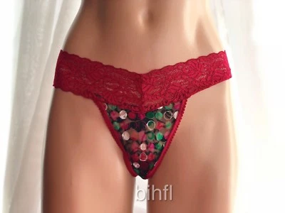 Jezabel / Tanga / Estilo # 90823P / Semi Transparente con Encaje / Mediano / Rojo Foto 1 de 2