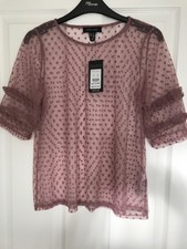 New Look spot mesh top size 8