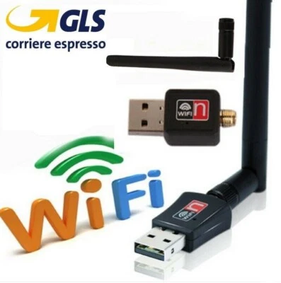 CHIAVETTA MINI USB WI-FI3.0 PENNA ADATTATORE WI-FI PER PC MODEM ROUTER 2000 Mbps - Immagine 1 di 4