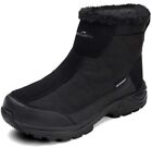 Silentcare Men's Warm Snow Boots, Fur Lined Waterproof Winter Shoes, Size 11.5