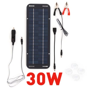 30W Solar Panel Kit 18 Volt Trickle Battery Charger For Car Van Caravan Boat RV - Bild 1 von 12