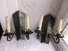 French a pair wrought iron wall candle holders solid awesome , vintage