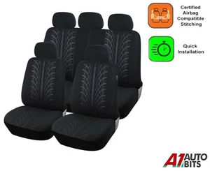 Car Seat Covers Protectors BLACK Full Set Fabric For Nissan Qashqai Juke Note - Picture 1 of 11