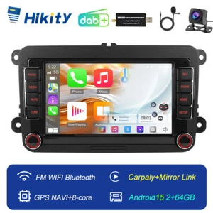 DAB+ CarPlay Autoradio Android 15 GPS Navi RDS Für VW GOLF 5 6 Passat Touran KAM - Bild 1 von 24