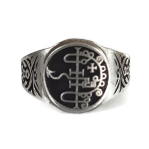 #32 Asmoday Seal Ring Ars Goetia 72 Demons Sigil + Optional Talisman Pendant - Picture 1 of 10