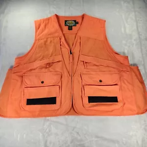 Cabelas Hunting Vest Men XXL Orange Game Bag Pouch Ammo Pocket Safety Shooting - Picture 1 of 10