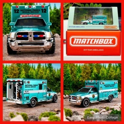 RLC Matchbox 2019 RAM AMBULANCIA🌲Parques Nacionales🌲Paramédicos EN MANO Mattel Foto 1 de 4
