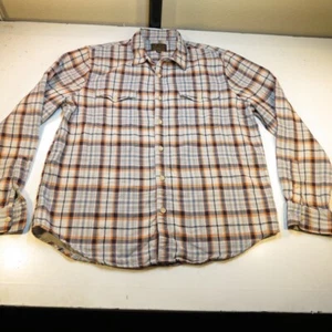 LUCKY BRAND GOOD FORTUNE Colorful Plaid FLANNEL BUTTON UP SHIRT Mens XL  - Picture 1 of 3