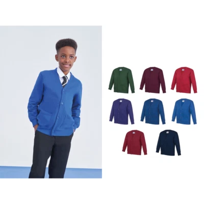 AWDis Academy Kinder Strickjacke (AC002J) - Junge Mädchen Uniform Cardigan Pullover